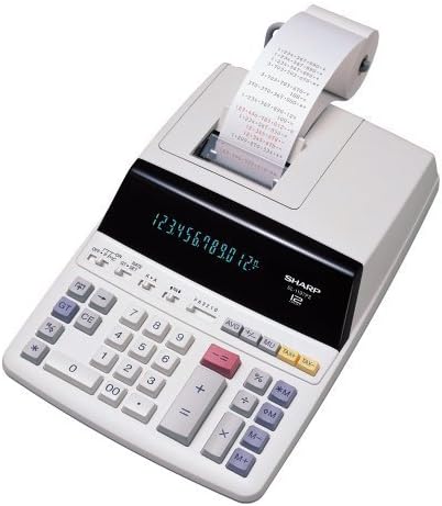 Sharp EL-1197PIII Calculadora de impresión en color resistente con reloj y calendario.