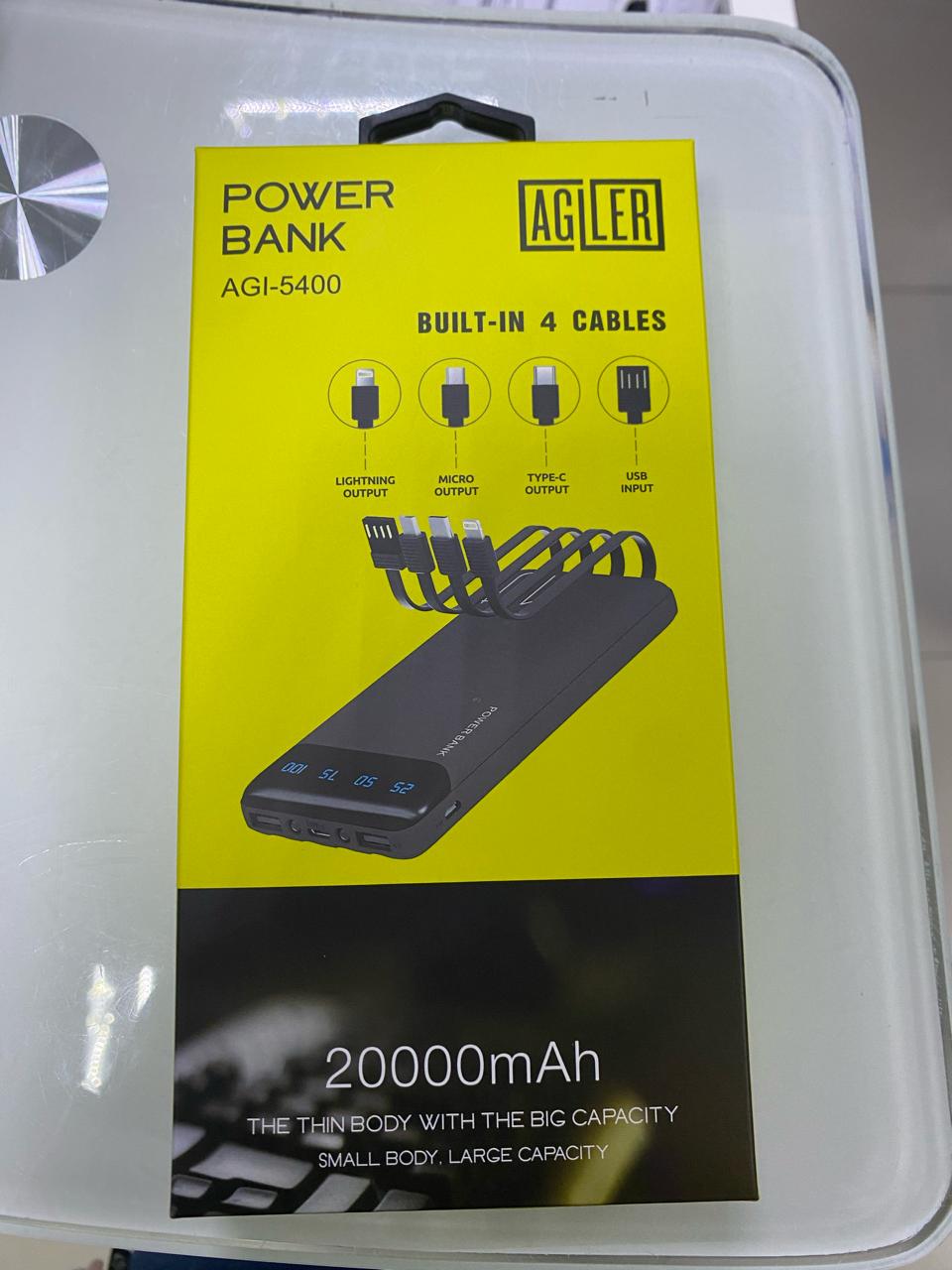 Powerbank Agiler 20000Mah Conector Usb/Micro USB/USB-C