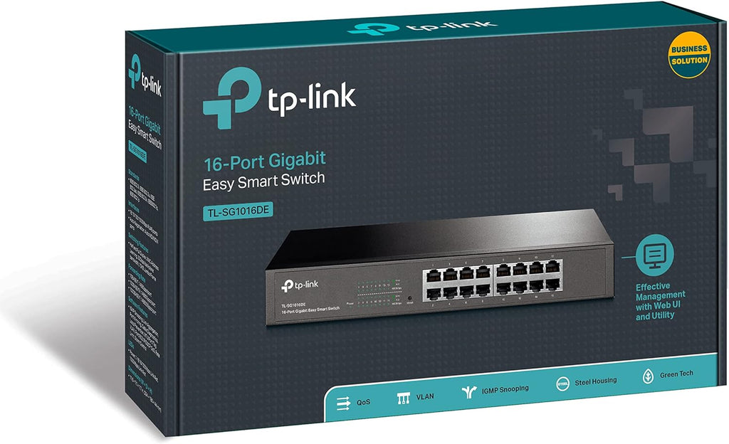 TP-Link TL-SG1016DE - Interruptor inteligente Gigabit de 16 puertos