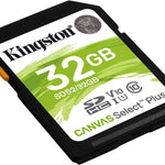 Kingston Tarjeta de memoria SDHC Canvas Select Plus de 100 MB/s de lectura clase 10 UHS-I U1 V10 (SDS2/32GB)