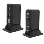 HUB USB AGILER 7 PUERTOS USB 2.0, CON ADAPTADOR DE CORRIENTE.