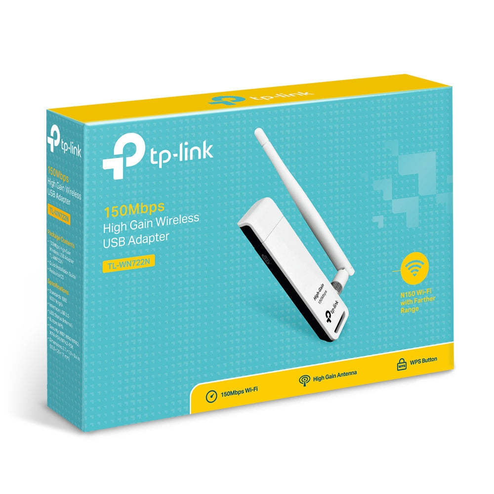 tp-link Adaptador USB Inalámbrico de Alta Sensibilidad a 150 Mbps TL-WN722N
