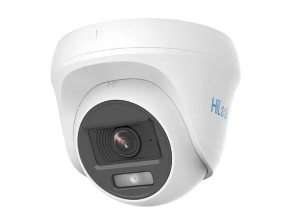 CAMARA DE VIGILANCIA HILOOK, DOMO (TURRET),COLORVU, ANALOGA, 2MP, MICROFONO, 20 MTS, IP66, PLASTICO