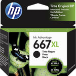 Cartucho de tinta negra original HP 667 | para impresora HP DeskJet 1255, 2700, 4100