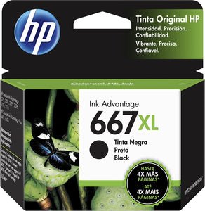 Cartucho de tinta negra original HP 667 | para impresora HP DeskJet 1255, 2700, 4100