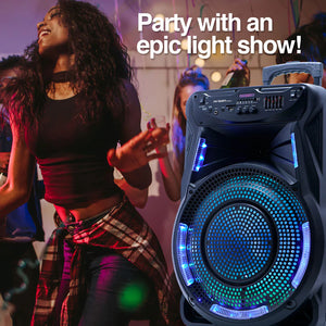 ALTAVOZ  SOUNDBASH 90 BT CON LUCES LED, RUEDAS Y SOPORTE