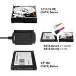 Adaptador AGPTEK - SATA/IDE a USB 2.0, conector de disco duro externo para disco duro HDD SSD IDE SATA de 2,5" y 3,5", con adaptador de alimentación de CA. Nuevo