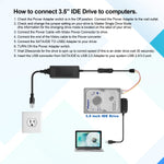 Adaptador AGPTEK - SATA/IDE a USB 2.0, conector de disco duro externo para disco duro HDD SSD IDE SATA de 2,5" y 3,5", con adaptador de alimentación de CA. Nuevo