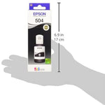 BOTELLA DE TINTA EPSON 504. PARA IMPRESORA L4150, L4160, L6161, L6171, L6191 C11CG23301. Volumen total: 127 ml negra y color de 70ml