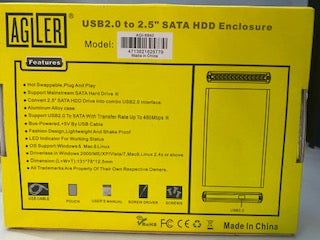 CAJA USB, AGILER PARA DISCO DURO  2.5"